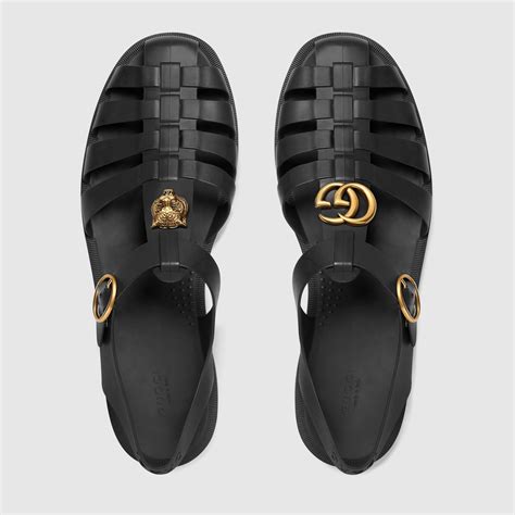 gucci rubber sandals men's|Gucci perforated rubber sandals.